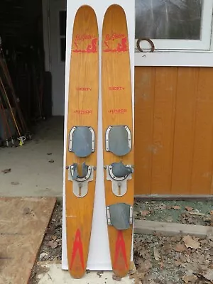 Vintage  Wooden   Set Waterski    53` Long  Chalet Decor  Nice   ( 3184 • $99.99