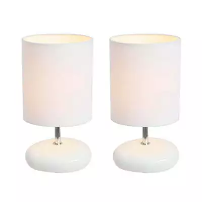 Stonies Small Stone Look Table Bedside Lamp 2 Pack Set White • $29.99