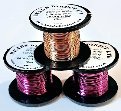 3x Beading Wire 0.5mm Mixed Colours Bundle Job Lot Jewellery Making Craft 2 • £8.99