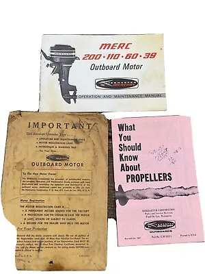 1967 Mercury Operation & Maintenance Manual Merc 200 110 60 39 C-90-45926 • $29.99