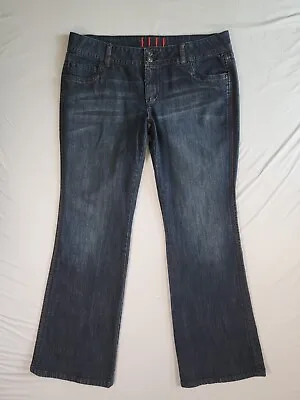 Elle Bootcut Jeans Womens 16R Midrise Denim Pants Pockets Dark Blue • $15