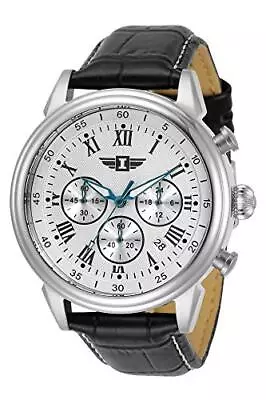 I By Invicta Men's 90242-002 Chronograph Silver Dial Black Leather Watch • $73.99