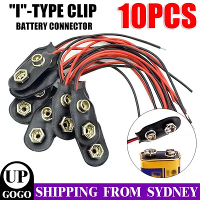 10Pcs 9V Volt Battery Snap Clip Connector Black  I  Type AU STOCK • $7.45