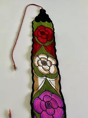 Women's Handmade Floral Embroidered Mexican Fabric Wrap Belt - Faja Bordada Used • $12.97