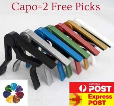 $6.99 • Buy Capo And Picks Quick Change Trigger Clamp For Guitar Banjo Ukulele Mandolin 