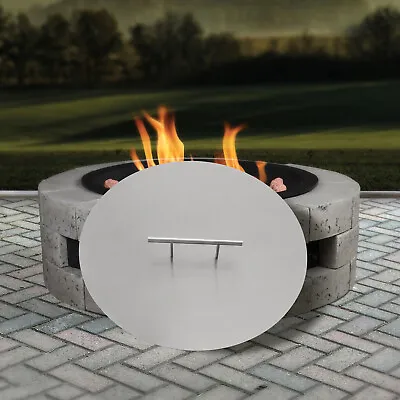 20In Rectangular Stainless Steel Plated Fire Pit Round Cover Fire Pit Lid • $46.55