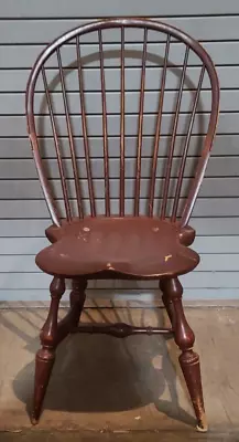 D.R. Dimes Bow Back Windsor Chair Bench Made Brown Crackle Finish  • $699