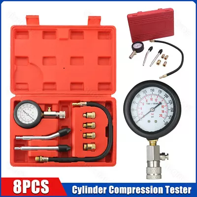 Cylinder Compression Tester Gas Petrol Engine Gauge Tool Kit For Car Motorcycle • $17.99