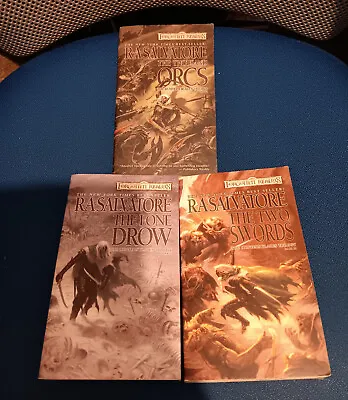 RA Salvatore Forgotten Realms Books: The Hunters Blades Trilogy. Drizzt! • £13