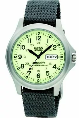 Lorus Men's Lumibrite Grey Fabric Web Strap Watch • £45