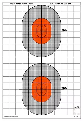 25 Paper Shooting Targets Gun Range Rifle Handguns Precision Sighting 12x18 • $11.95