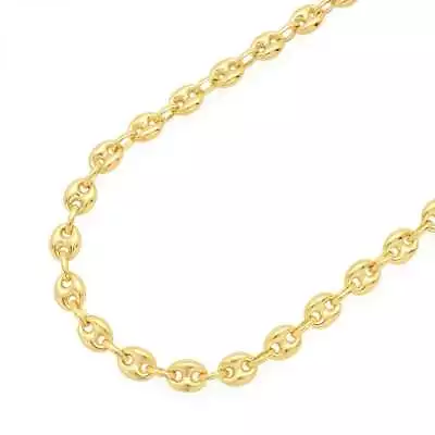 14k Yellow Gold 7mm Fancy Puffed Anchor Mariner Chain Necklace 18 -36  • $1287.23