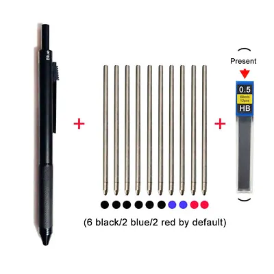 Multicolor Pen: 4 In 1 Metal Mechanical Pencil With Four Color Ballpoint Pens US • $11.92