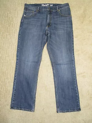 Wrangler Jeans Men 36x34 Blue Retro Slim Boot Cut Western Pants Denim Dark Wash • $24.95