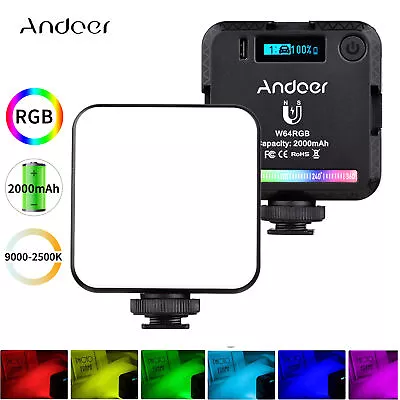 Andoer Magnetic RGB LED Video Light Fill Light Cold Shoe Mount Rechargeable E4W7 • $18.72