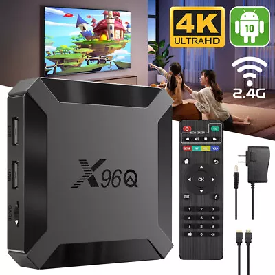 Android 10.0 TV Box X96Q Quad Core HD 4K Media Stream Player Mini PC 2.4G WiFi • $28.99