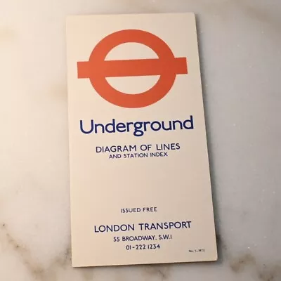 London Underground Tube Map No.1 1973 (Ref 673/2268M/1000M) • £11