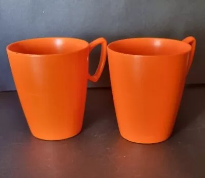 Retro Orange Melamine Bessemer Mug X 2 Picnic Vintage Caravan • $18