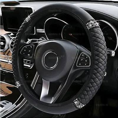 Car Leather Diamond Steering Wheel Cover Accessories For 15''/38cm Universal • $20.72