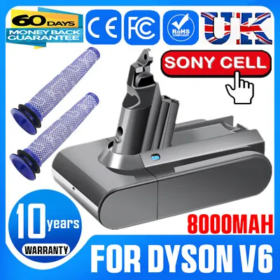 £24.99 • Buy 8.0Ah 21.6V For Dyson V6 Battery V6 Animal DC58 DC72 DC74 SV03 SV04 SV06 /Filter
