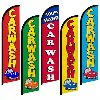 Car Wash Windless Advertising Swooper Flag 100% Hand Car Wash • $18.95