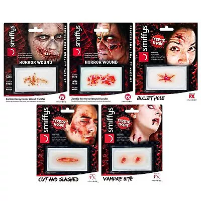 Smiffys Horror Wound Transfer Latex Free Prosthetic Professional Make Up Safe • £6.27