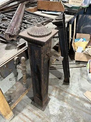 Antique Railing Cast Iron Newel Posts Frame Panels Architectural Salvage • $1960