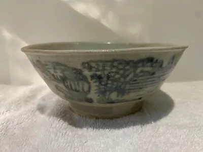 Chinese Antique BLUE & WHITE SHIPWRECK MING Dynasty Landscape BOWL • $199