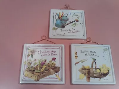 3 Hallmark Marjolein Bastin Ceramic Wall Plaques 6  X 6  • $64.99