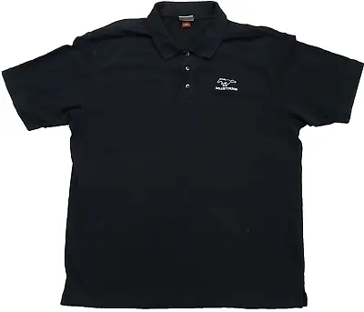 Ford Mustang Polo Shirt Men 2XL Embroidered Black Cotton Racing Cars  • $9.88