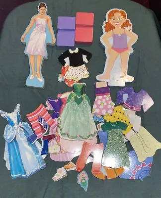 Wood Magnetic ~ Melissa & Doug Dress Up Dolls~38 Pieces • $9.99