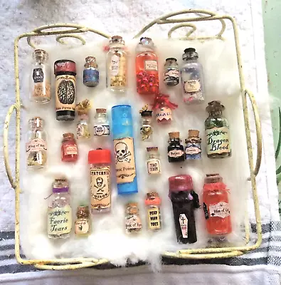 Witches POTIONS In VIALS CAST SPELLS Lot Of 25 ARTISAN DOLLHOUSE MINIATURES • $24.99