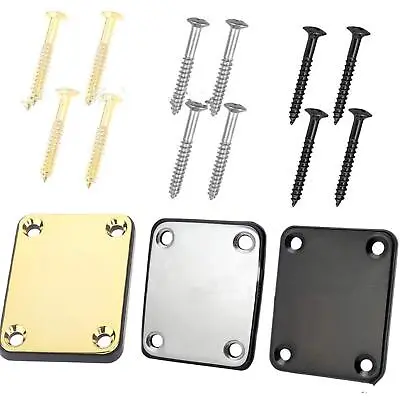 Metal Electric Guitar Neck Plate With Screw For Fender Stratocaster Telecaster • $7.34