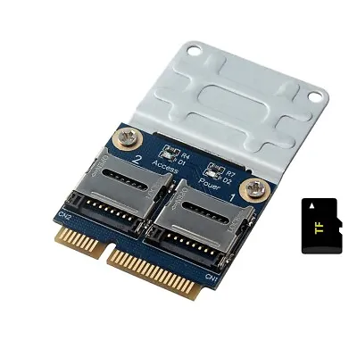 Mini PCIE Memory Card Adapter PCI-E To Dual Micro SD TF SSD Reader For Laptop • $15.99