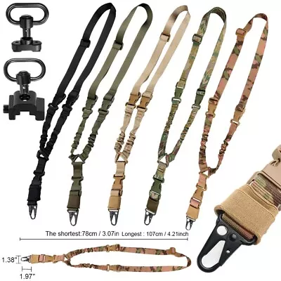 Tactical One Single Point Bungee Sling Gun Rifle Strap W/ M-LOK QD Sling Swivels • $9.99