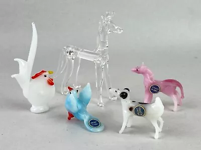 Vintage Lot Of 5 Vintage Glass Miniature Animals • $9.99