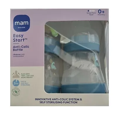 MAM Easy Start Self Sterilising Anti-Colic Baby Bottle-160ML/260ML  Pack 2 • £16.99