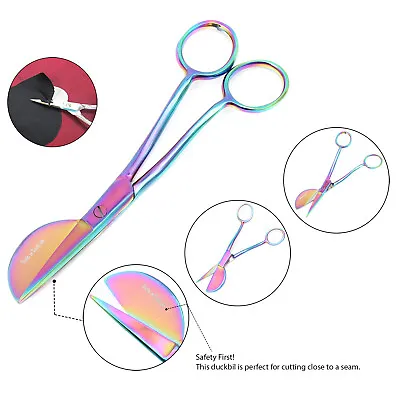 £7.99 • Buy MULTI FULL 6  Duckbill Applique Scissors Embroidery Lace Thread Quilting Shears