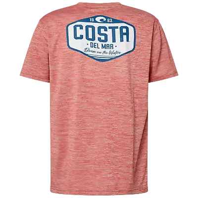 40% Off Costa Tech Morgan Performance SS Fishing Shirt - Red Heather  - UPF 50 • $18.95