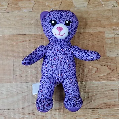 Build A Bear Purple Leopard Print Teddy Bear Mini 8  Plush Stuffed Animal • $3.20