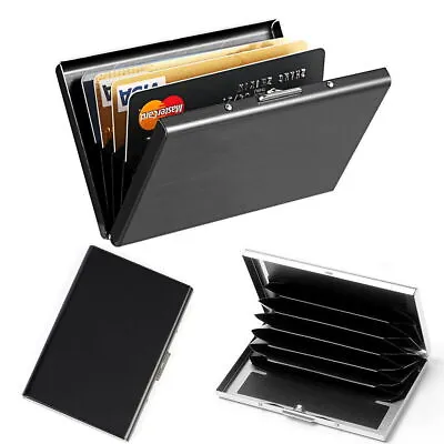$5.73 • Buy RFID Blocking Stainless Steel Slim Wallet ID Credit Card Holder Case Money Clip