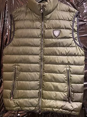 EMPORIO ARMANI EA7 Shield Gilet Green/Khaki Size Small • £40