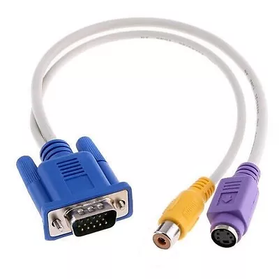 D-sub 15-pin VGA To Composite RCA S-Video Adapter Cable • $5.95