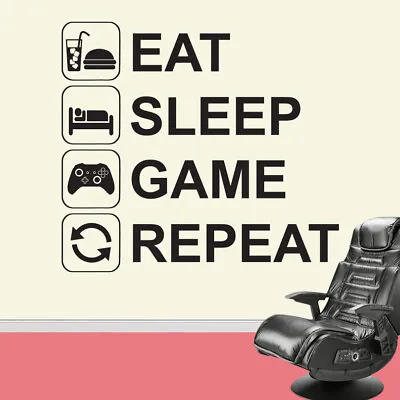 £3.99 • Buy Eat Sleep Game Wall Art Sticker Gaming Gamer Boys Girls Kids Bedroom Decal
