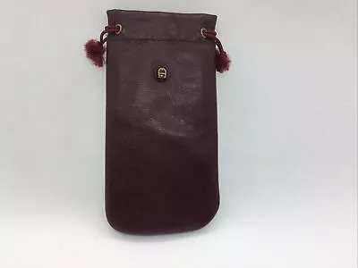 Vintage Aigner Eyeglass Leather Burgundy Pouch • $10