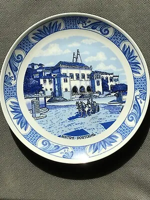 Decorative Collector Wall Plate Sintra Portugal In White And Blue  8.5  NEW • $19.98
