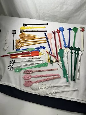 Vintage Swizzle Drink Stir Sticks Assorted Mixed Lot Mermaid Restaurants Bars • $10