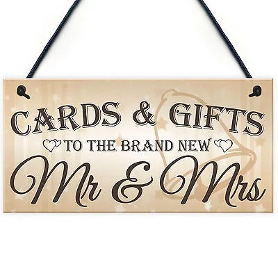 Cards & Gifts New Mr & Mrs Wedding Post Box Gift Table Decoration Plaque Sign • £3.99