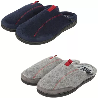 Tokyo Laundry Mule Slippers Men's Slip On Clayed Fleece Lined With Stitch Detail • £14.99