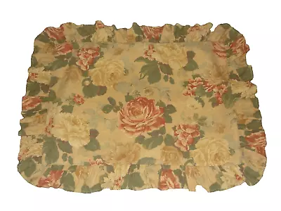 Floral Cabbage Roses Pillow Ruffles Standard Pillow Sham Cottage Chic • $7